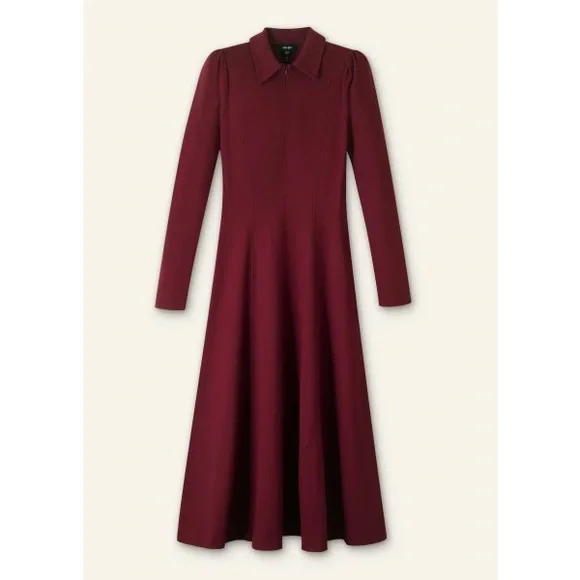 ME+EM Travel Tailoring Zip Front nursing Midi Maxi Dress Ponte Jersey career red - Picture 6 of 13